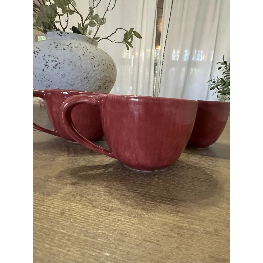 5- Pottery Barn Sausalito Terracotta Color Oversized Coffee/Tea‎  Cup 12oz